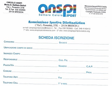SCHEDA ISCRIZIONE